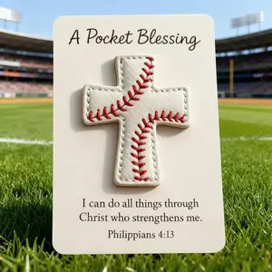 🧢 Baseball Mom Gift Idea | Pocket Blessing Cross Card | Meaningful Faith Token For Son