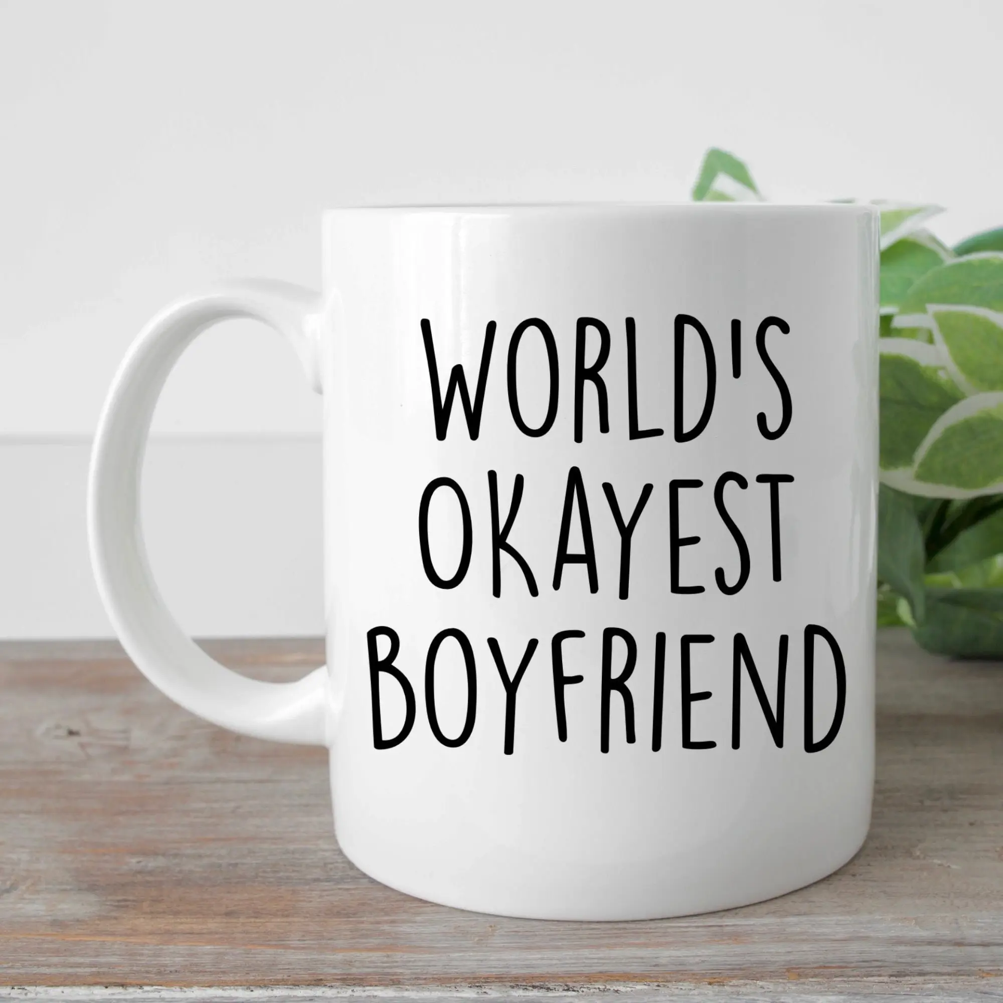 Worlds Okayest Boyfriend Mug, Valentine's Day Mugs, Couples Mugs, Gift For Boyfriend Mug, Anniversary Gift Mug, Future Husbnd Cup, 11 15oz Ceramic Cup