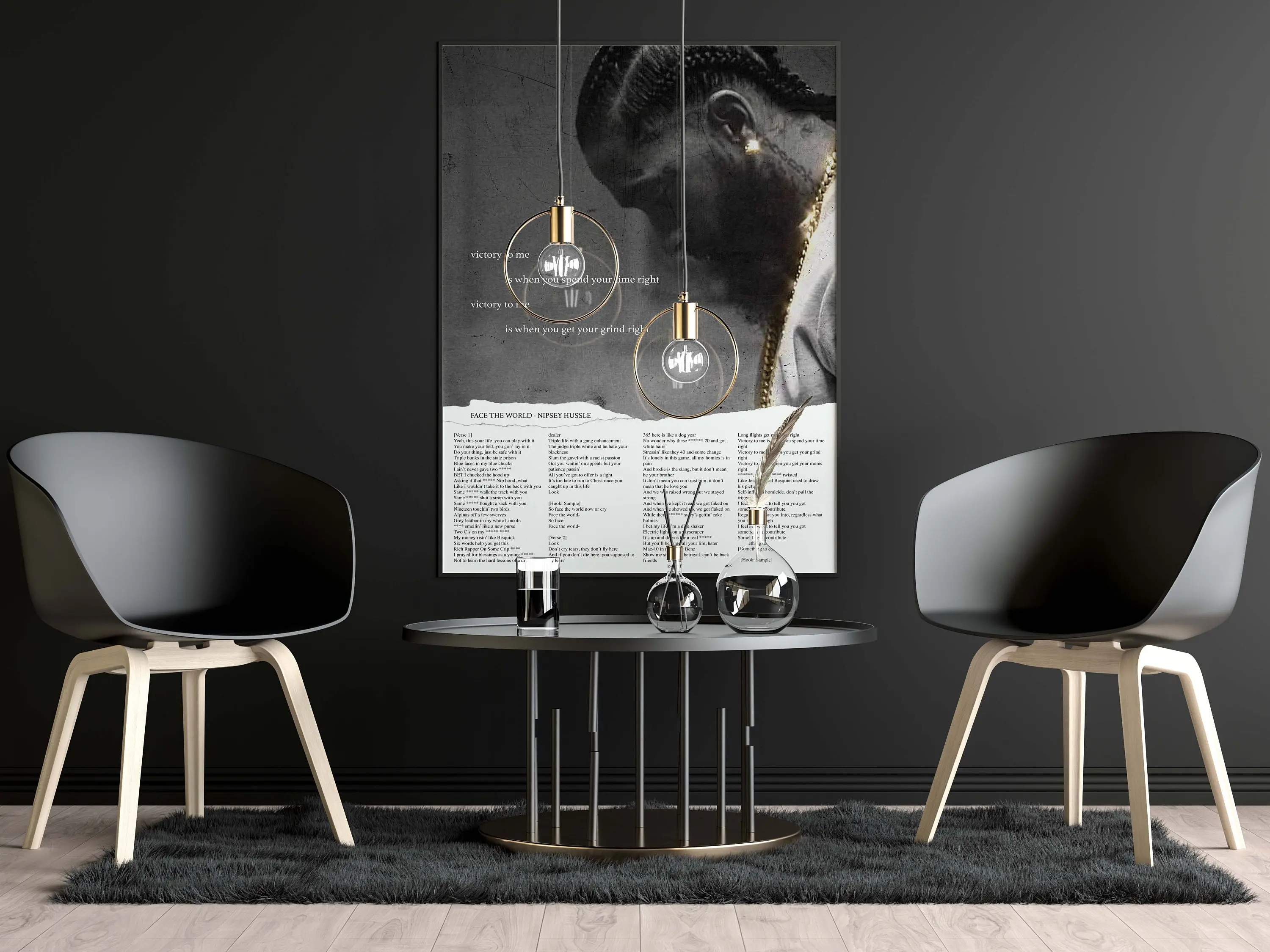 Nipsey's Hussle - Face The World Lyric Poster - Home Decor|Wall Art|Hip Hop/Rap Music|Album Poster|Motivational Quotes Poster No Frame 