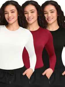 3 Pack Scrub Undershirts Long Sleeve Women - Underscrub Breathable Comfort Fit Tee