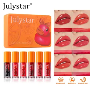 6-Piece Lip Tint Set, Portable Watery Lip Stain, Long-Lasting Smudge-Proof, Buildable Vibrant Color, Moisturizing Lightweight Texture, Gift for Women Teens