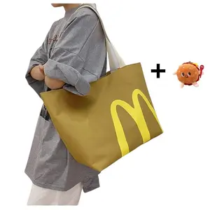 Handbag Funny ToteBagTravel Tote Bags Casual Canvas ToteBag Bring hamburger pendant Backpack Bag