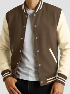 Men's Fleece-Lined Baseball Jacket with Button Closure, Kangaroo Pocket, Suitable for Autumn and Winter, Perfect for Street Style, Jogging Workouts, Travel, Vacation, Outdoor Commuting, Camping Wear, Men's Casual Sports Hooded Coat