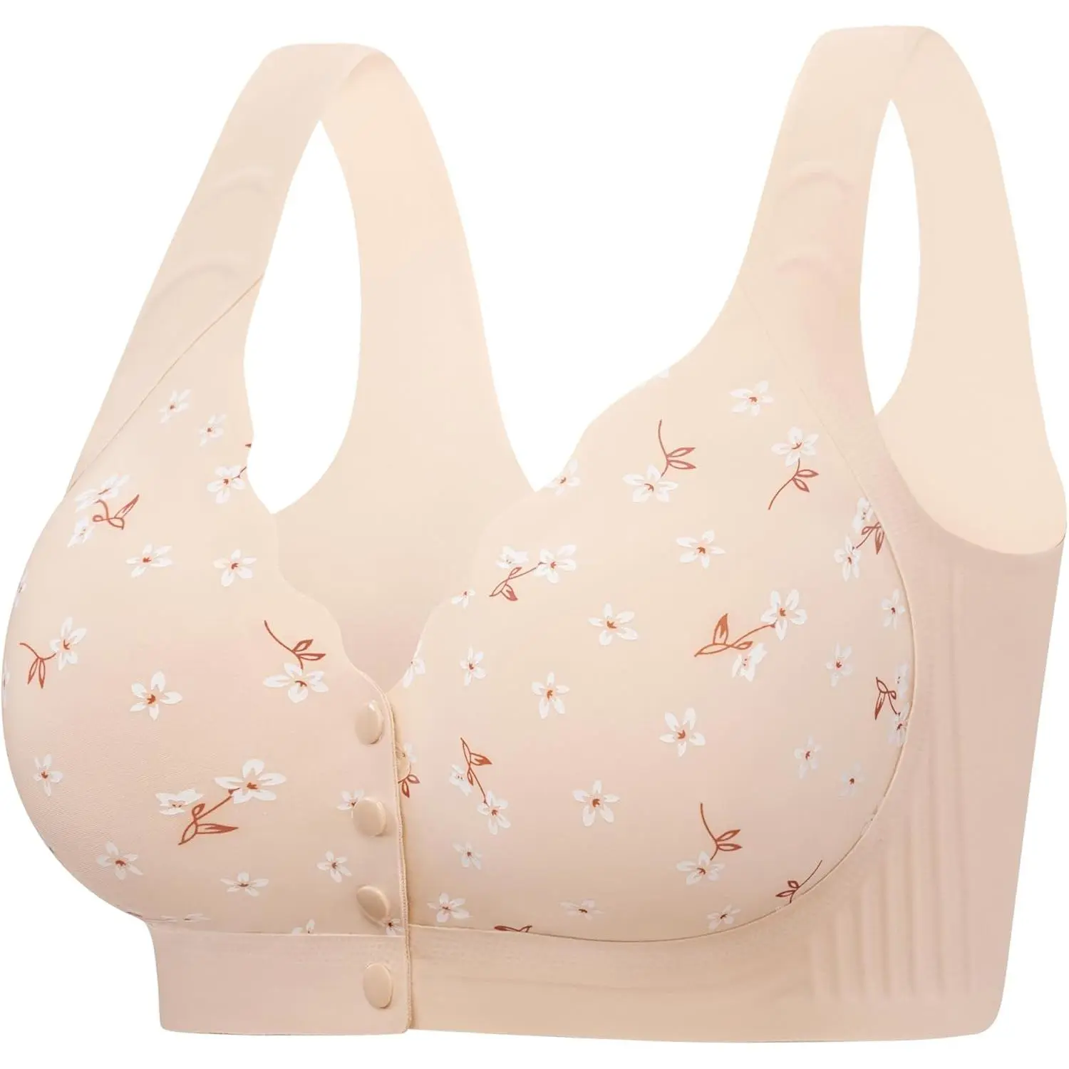 Seamless Daisy Bra for Women, Front Closure Jelly Bras Soft,Post Surgery Mastectomy Recovery Bralettes