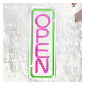 Sign Illuminated "Open" Neon Lights, With Switch Usb, Are Used For Decoration Of Salon Studios And Commercial Signboards 14cm×37cm