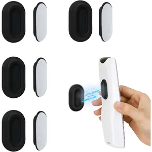 Remote Control Holder Wall Mount - 4 count No Drill Self-Adhesive Organizer for Air Conditioner & TV Remotes, Storage  for Televisions Backside - Black