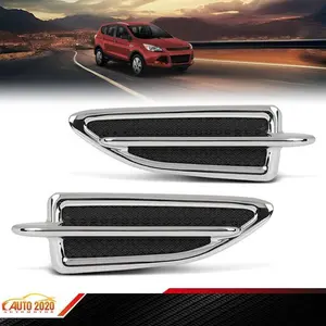 Left + Right Side Fender Chrome Emblem Moulding Fit For Ford Escape 2013-2015