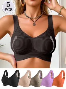 Women's Seamless Wireless Sports Bra Set, Comfortable Support, Anti-Sag Full Coverage, Breathable Non-Slip Nylon Blend, Ideal for Gym Wear, Sporty Breathable Bras