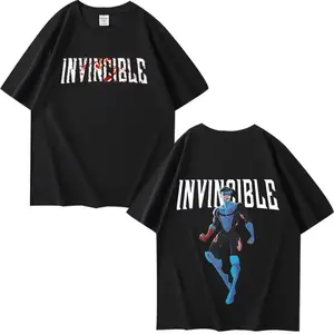 Invincible Mark Grayson Double-Sided Graphic T-Shirt, Superhero Anime Tee, Casual Crewneck Short Sleeve, Black, Unisex Streetwear, Invincible Inspired Top for Men Women