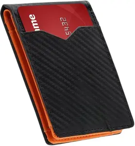 Men's Wallet slim wallet Carbon Fiber Bi-Fold Wallet - RFID Blocking Ultra Thin Card Holder (Holds 10+ Cards) Business & Travel Essential (Perfect Day Gift)