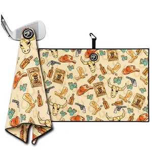 Fore Show Magnetic Golf Towel (Wild West) Waffle Microfiber with Magnet for Golf Bags, Carts & Clubs - 24” x 16” Funny Golf Gift Accessory For Men