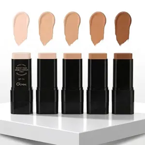 O'CHEAL 2-in-1 Cosmetic Foundation Stick with Built-in Brush, Long-Lasting Waterproof Concealer, Cream Full Coverage Makeup for All Skin Types, 5 Shades