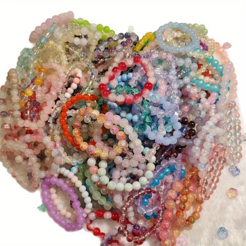 72pcs Mix Handmade Bohemian Beaded Bracelets with Cracked Glass Beads - Multicolor Bangles Collection, Bead Color Palette Suitable for Daily Wear, Parties, Vacation & Year-Round Gift - No Metal Plating,, for Teenager