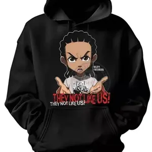 Riley They Not Like Us Hooded Shirt, Freeman Shirt, Boondocks Hoodie Sweatshirt, Hoodie,Long Sleeve, Fitted, Pullover, Casual