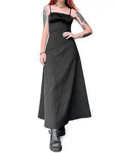 Cora Pinstripe Empire Waist Maxi Dress