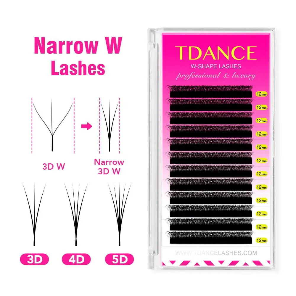 TDANCE Narrow 3D 4D 5D V Eyelash Extension 0.07MM New V-Shaped Volume Fans Hand Made Natural Long Soft V- Shape Eyelashes 2026 New