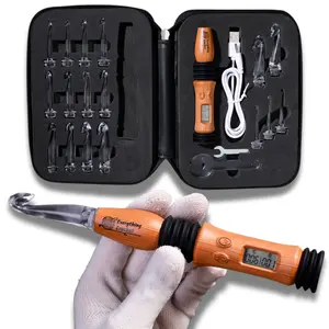 Everything Crochet Vintage Counting Crochet Hook Set with Light & Counter, Ergonomic for Arthritic Hands, 17 Size Interchangeable Hooks Kit, Light Up, Digital Stitch & Row Counter