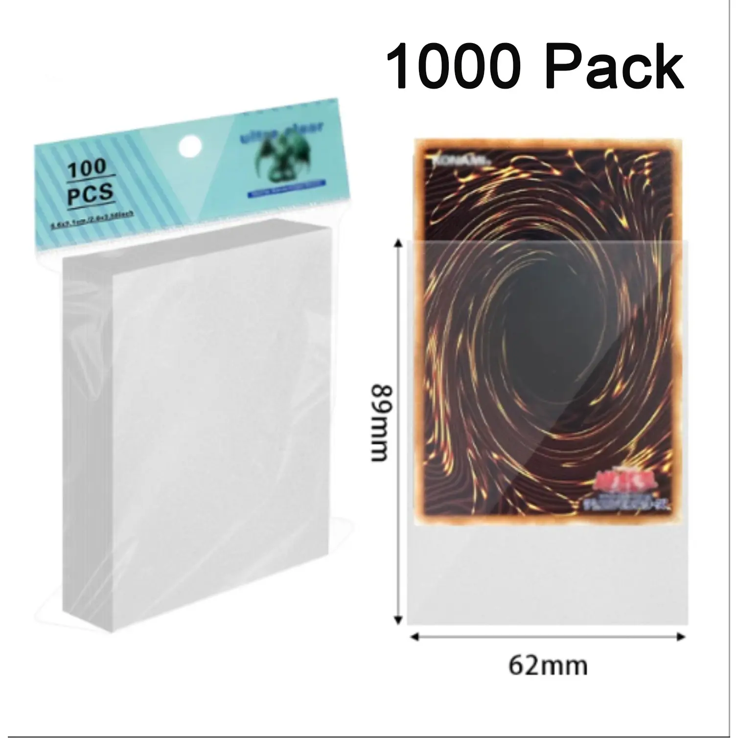 1000ct Clear Card Sleeves for Trading Baseball Game Sports Ultra Clear Card