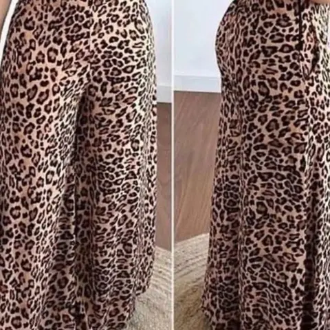 Women's Plus Size High Elasticity Animal Print Tight Pants Bottoms, Loose-Fitting Jumpsuit, Leaf Pattern, Casual Fashion Womenswear, Boho, Bohemian, Oversized