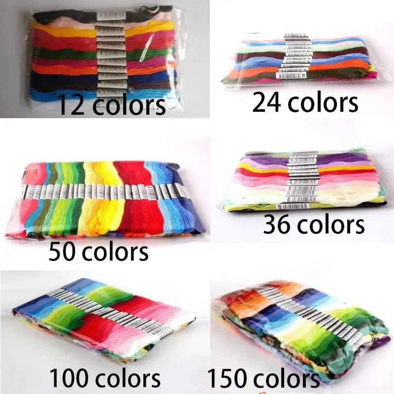 Cross Stitch Floss Thread Set, Polyester Thread, Multiple Color Options Available, Ideal for Handmade Embroidery Projects, Durable & Vibrant Threads