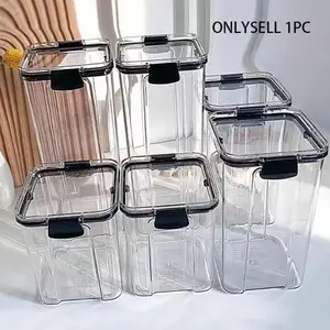 Sealed Clear Food Storage Container with Lid, Ideal for Grain, Rice, Pasta, Flour, Sugar, Home Kitchen Organizer, Durable Design