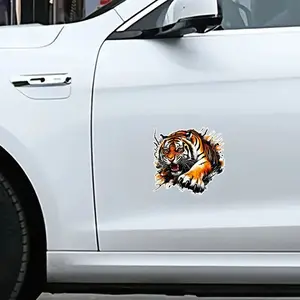 Cool & Aggressive Tiger Waterproof Vinyl Car Sticker - UV-Resistant, Easy-Apply Decal for Cars/Motorcycles, Laptops