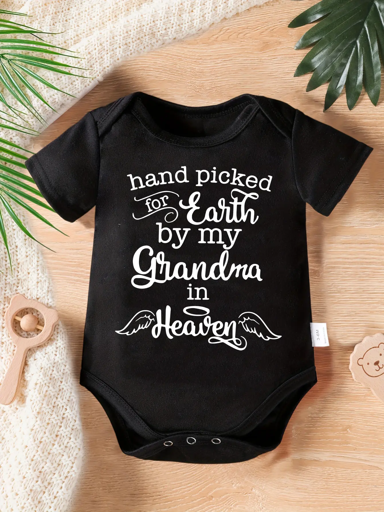 Newborn Baby Printed Text Bodysuit, 96% Cotton Short Sleeve All-Season Onesie, Tag-Free with Soft Round Neck for Infants 0-12 Months