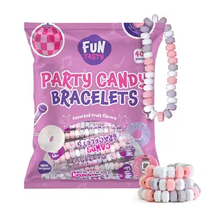 Party Candy Bracelets - 21 Ounce Bag (40 Cnt) - Fruit Flavors - Individually Wrapped - Jewelry Candy for Goodie Bags, Classroom Rewards, and Kids' Celebrations by Funtasty