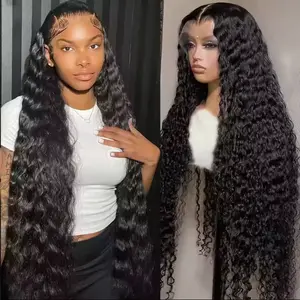 Bling Hair 36 38 Inch Deep Wave 13x6 HD Lace Front Wigs Human Hair For Women 180% Density 13x4 Kinky Curly Lace Frontal Wig Human Hair Brazilian Wigs