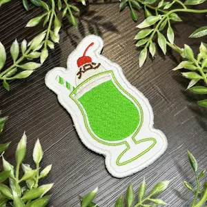 Iron-On Patch - "Melon Soda Float" Cute Kawaii Japanese Culture Embroidered Embroidery Patch