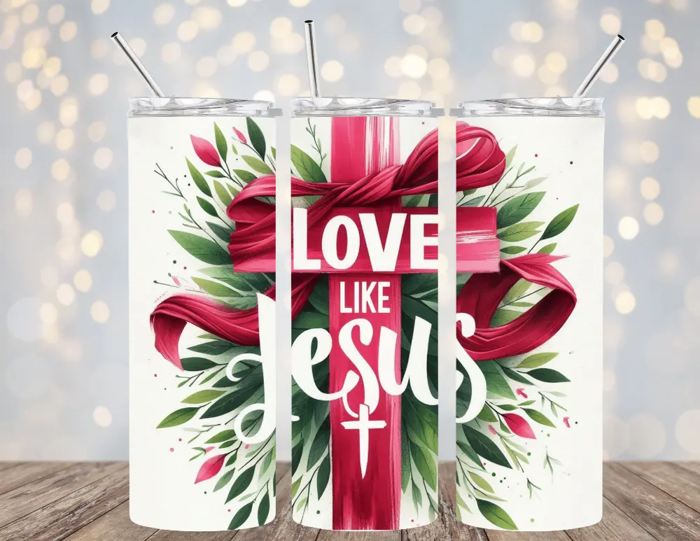 20 OZ CHRISTIAN INSULATED SKINNY TUMBLER W/ STRAW HOT AND COLD TUMBLERS