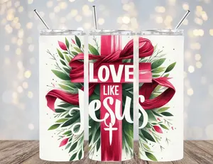 20 OZ CHRISTIAN INSULATED SKINNY TUMBLER W/ STRAW HOT AND COLD TUMBLERS