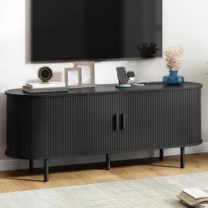 【Valentine's Day Gift】ONBRILL Modern Wood TV Stand with Storage and Shelves to Fit up to 80" TVs, Living Room Furniture