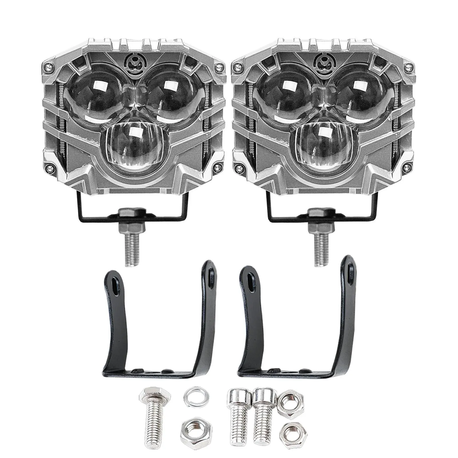 2.5in 6063 Aluminum 3-Eye LED Pod Lights with DT Connector, Plug-and-Play Car Eyeball Auxiliary Backup Work Lights for Trucks, Offroad Lighting, Car Eyeball Lights