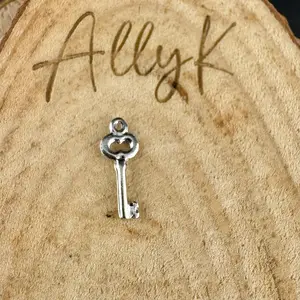 Sterling Silver Dainty Key Charms - 15mm for Crafting & Jewelry Making