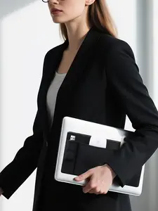 High-End Elastic Canvas Mouse Storage Bag, Three Pockets, Holds 2 Mice, Capacitive Pen, Self-Adhesive Multi-Purpose Organizer, Fits All Computers, Ipads