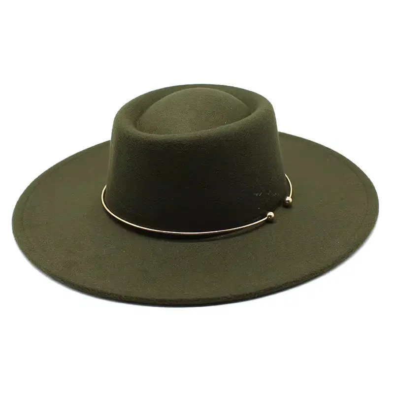 Fedora Hats for Women Men, Round Radiant Widebrim Olive Green Fashion Clothing Accessory