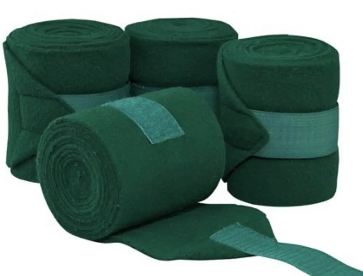 Fleece Horse Polo Wraps Set of 4 Bandages 4" Width 3 Meters Length Green Comfortable and Durable
