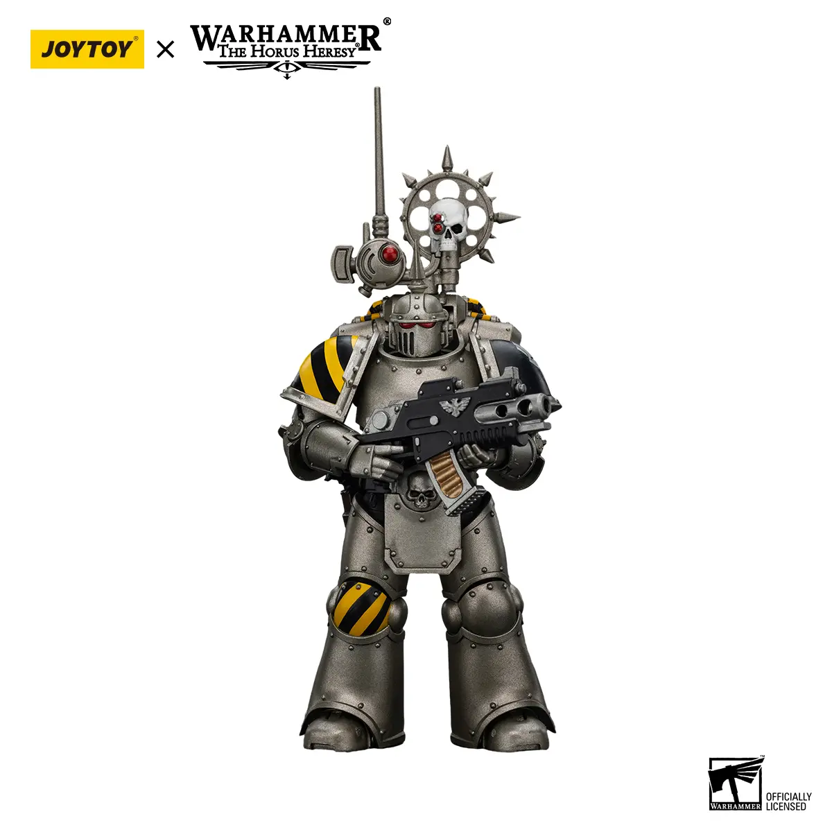 JOYTOY Warhammer The Horus Heresy 1/18 Scale Non-Toxic Iron Warriors MKIII Tactical Legionary Action Figure with Nuncio-vox, Authentic Collectibles, Decorative Toy, JT01468