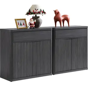 SICOTAS Buffet Cabinet with Storage - Accent Fluted Storage Cabinet with 2 Doors & 1 Drawer 34.6" Wide Modern Sideboard Credenza Large Buffet Table for Living Room Kitchen Dining Room Entryway Office