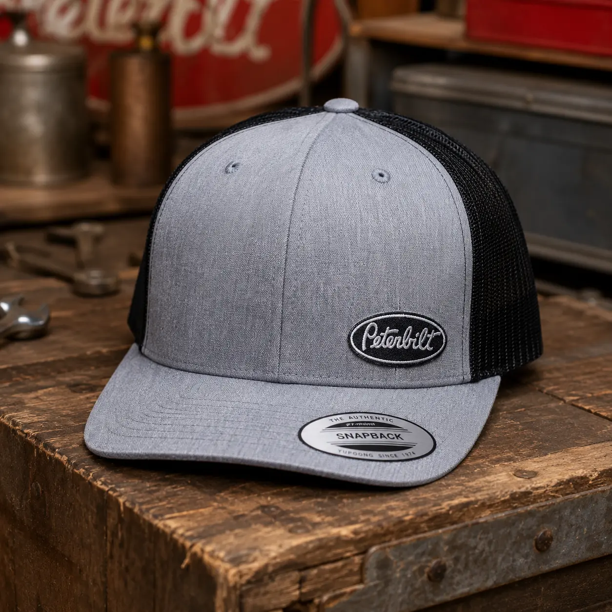 Vintage Peterbilt Snapback Flat Bill Adjustable Hat Casual Wear