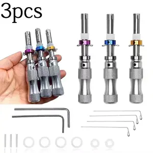 3 Pieces of 7-Pin Tubular Tools, Made of Stainless Steel, Three Sizes Suitable for Various Specifications, with Reset Function, Multi-Functional Hand Tool, Mechanical Tool Set, Hand Tool Kits