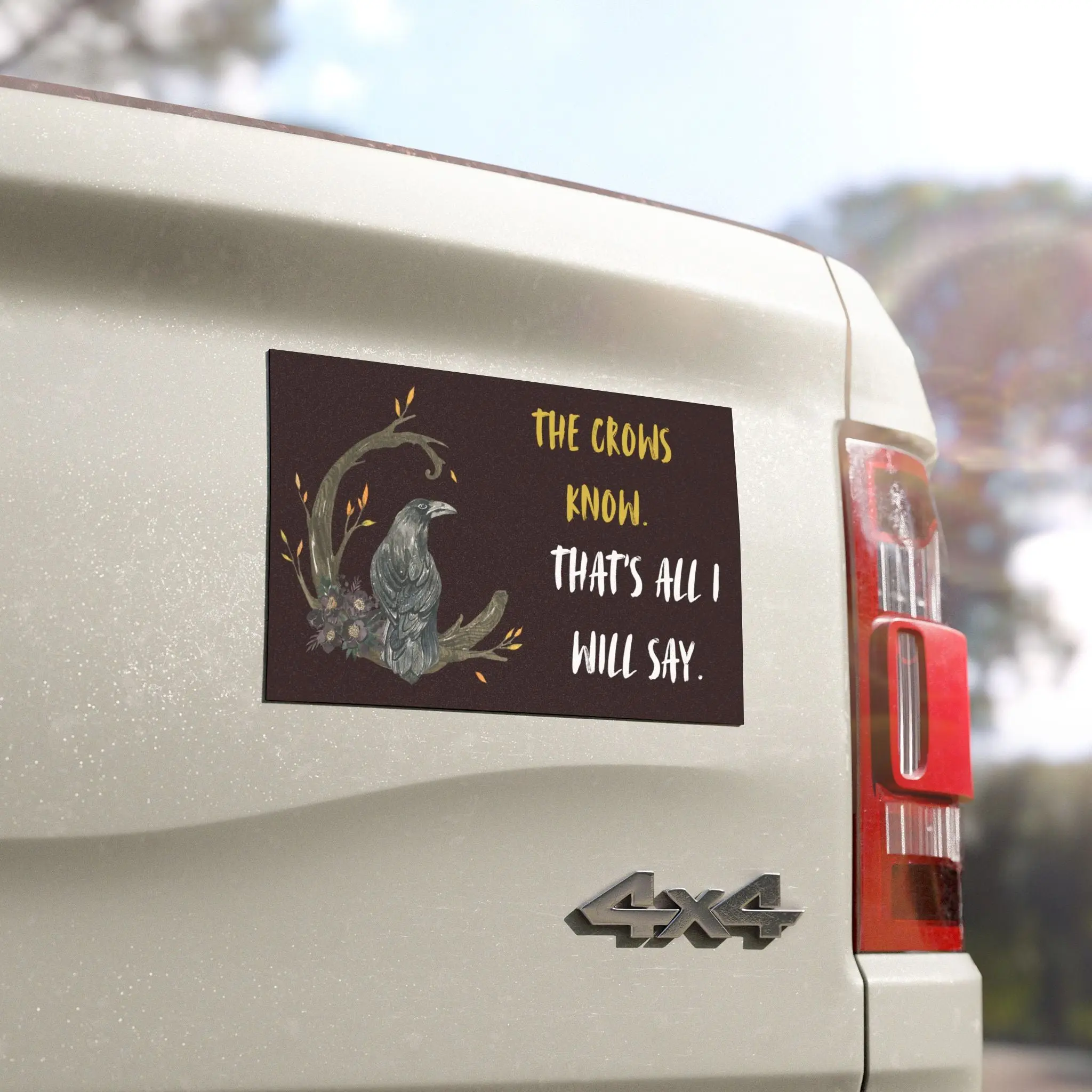 Car Magnet — "The Crows Know" Raven Design (Mystic Gothic Décor)