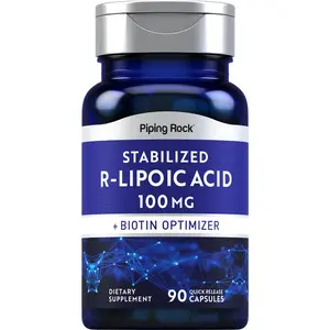 Piping Rock Stabilized R-Lipoic Acid 100mg | 90 Capsules | with Biotin Optimizer | Non-GMO, Gluten Free Supplement