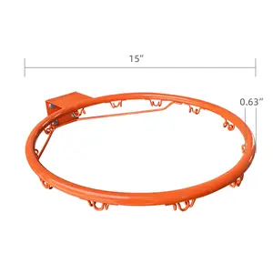 IE Sports Basic Rim used for 32in Basketball Hoop Indoor and Outdoor , 15in Steel Basketball Rim for Replacement