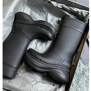 Dad shoes Bottom Anti slip Thick Bottom High top Walking show Rain Boots Men shoe Cave rubber boots Shaking