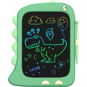 8.5 Inch LCD Doodle Board Tablet Toy - Green Dinosaur Drawing Pad for Kids 2-6 Years Old - Christmas and Birthday Gifts