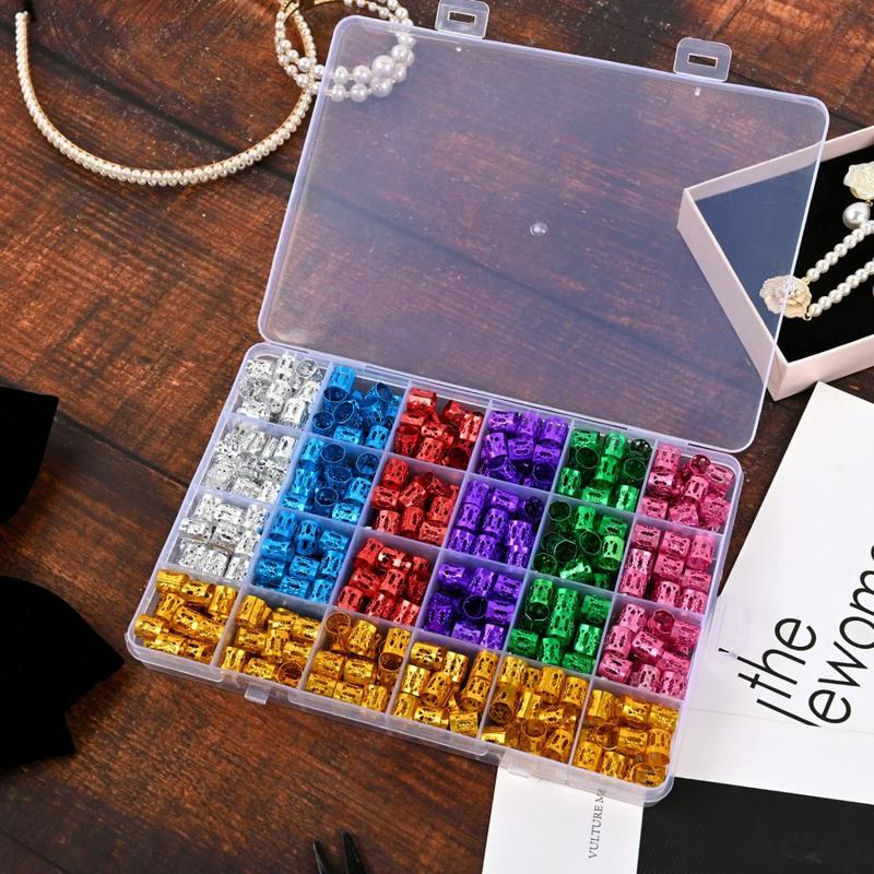 400 Hair  for Braids Accessories Dreadlocks Beads Hair Cuffs Hair Rings Hair Braid Clips Colorful Aluminum Adjustable Metal Hair Accessories for Women and Girls (Multi-colored)