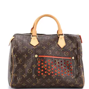 Pre-owned Louis Vuitton Canvas Coated Top Handle Bags Speedy Handbag Perforated Monogram Canvas 30 by Rebag
