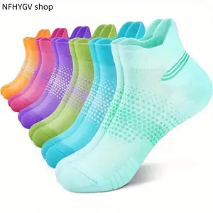 Women's 6-Pack Low Cut Compression Socks, Cushioned Design With Arch Support, Soft Breathable Fabric, Functional Athletic Wear, Comfortable Compression Socks for Gym Training And Daily Outdoor Sports